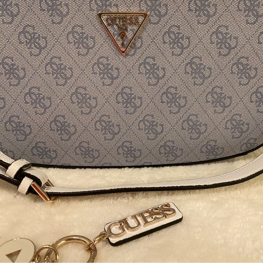 Guess Baby Blue Monogram Shoulder Bag